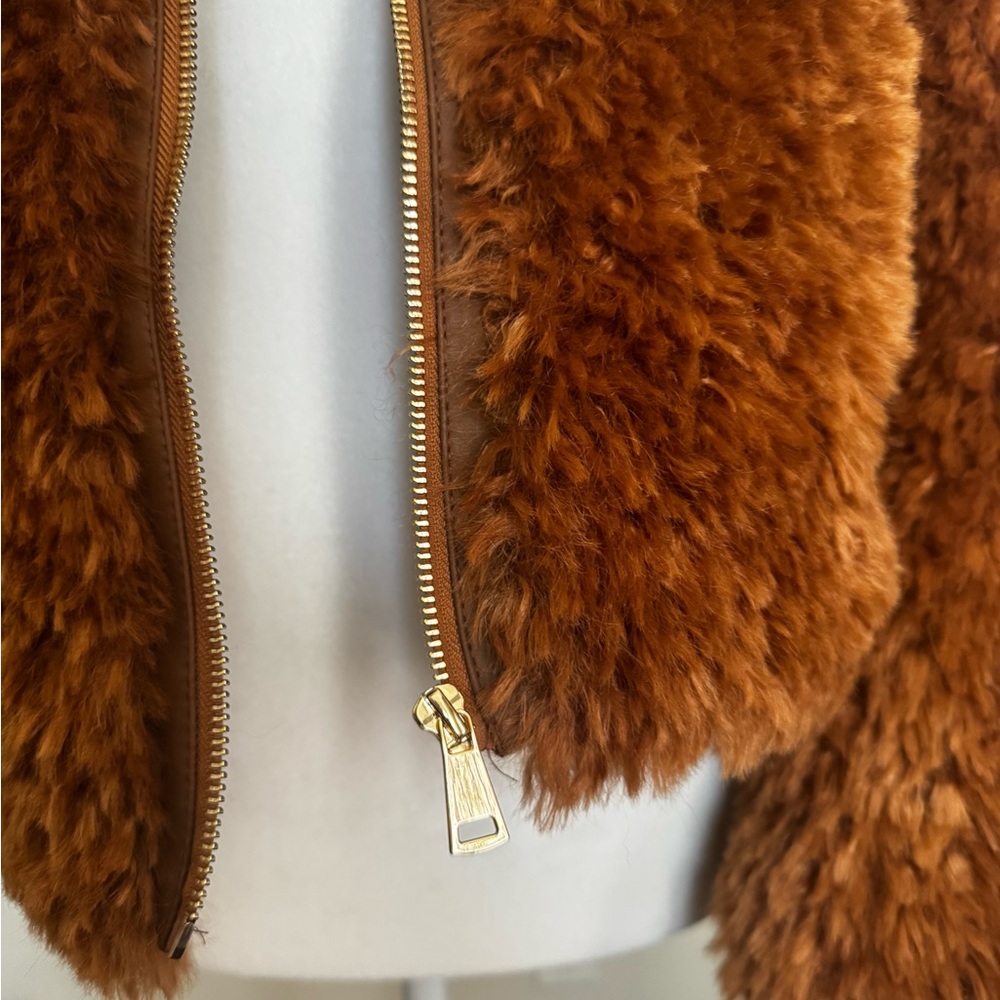 Anthropologie Maeve Teddy Zip-up Jacket - tan - Picture 12 of 15